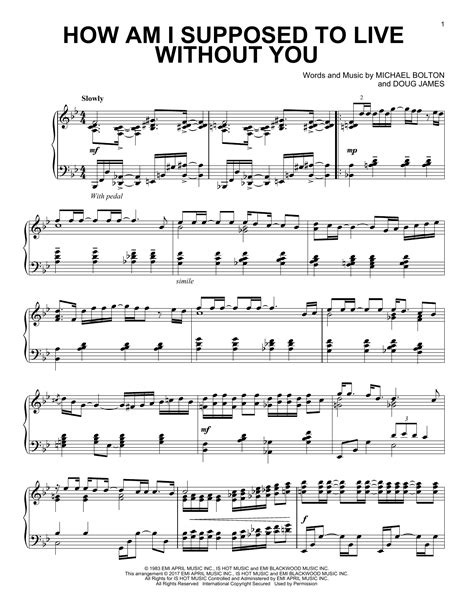 How Am I Supposed To Live Without You | Sheet Music Direct