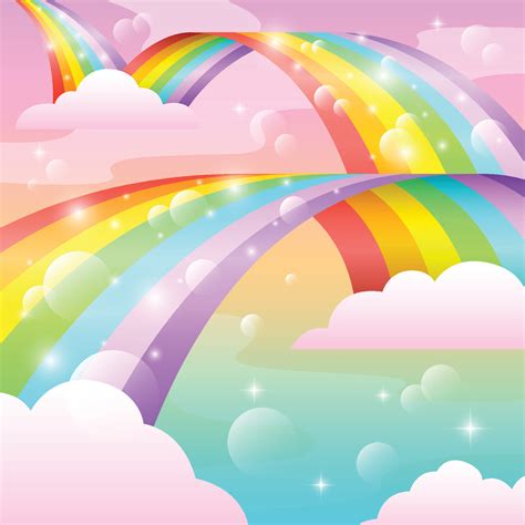 Rainbow in Colorful Sky Background 13790608 Vector Art at Vecteezy