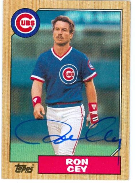 Ron Cey autographed baseball card (Chicago Cubs) 1987 Topps #767 (67)