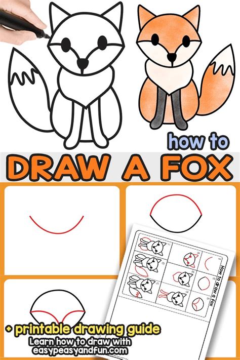 simple fox drawing step by step - Stasia Clemens