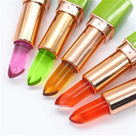 New 1PC 5 Color Temperature Change Lipstick Waterproof Long lasting Transparent Jelly Lipstick ...