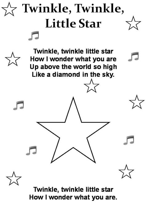 Twinkle Twinkle Little Star Coloring Page - BrettqoCook