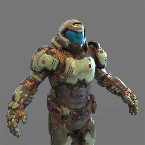 Doom Slayer 2016 Full Body Armor with Helmet and Shotgun 3D model 3D printable | CGTrader