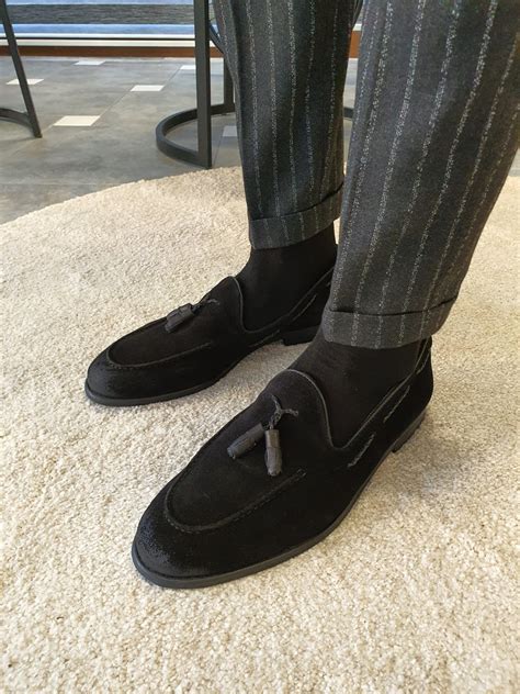 Buy Black Suede Tassel Loafers by GentWith.com with Free Shipping