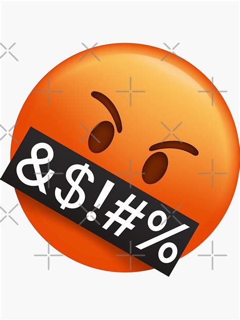 "Emoji Pattern - Angry Cursing" Sticker by BrianSmith84 | Redbubble