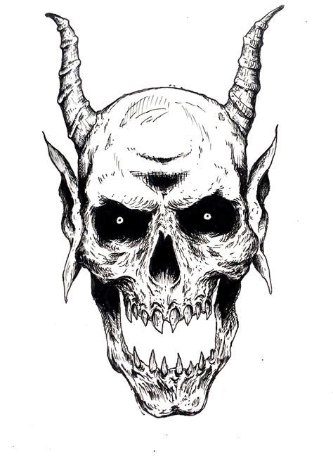 Devil Skull Drawing