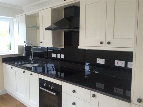 Black Kitchen Glass Splashback