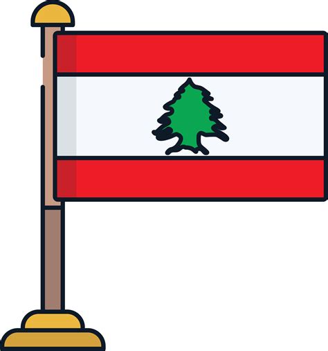 Lebanon flag linear color illustration 46097147 Vector Art at Vecteezy