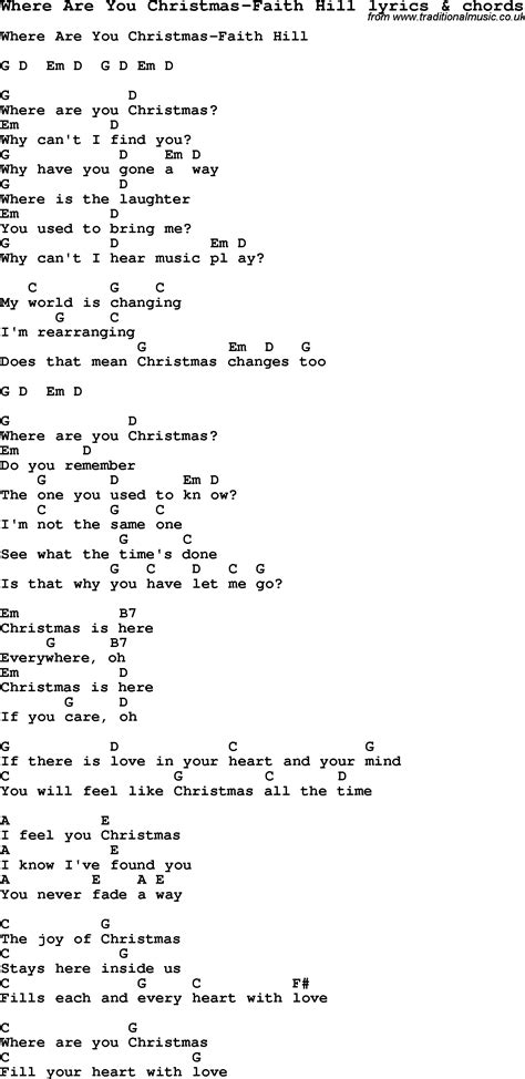 Where Are You Christmas Chords - Sheet and Chords Collection