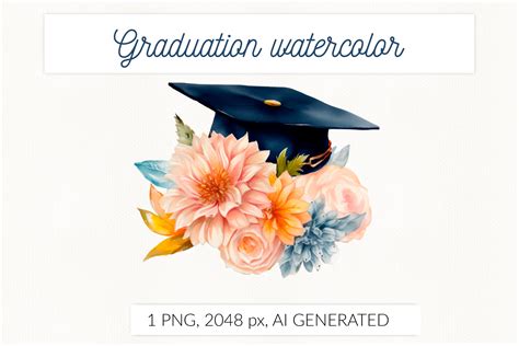 Graduation Cap with Flowers Bouquet PNG Graphic by StudioSVG · Creative Fabrica