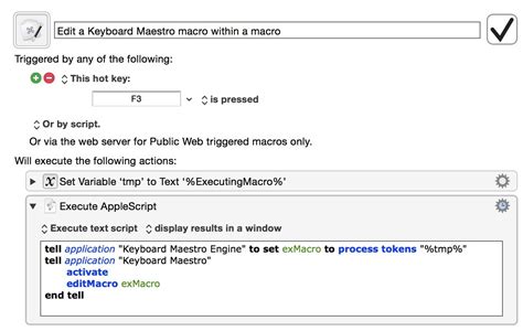 Example of macro to Edit a Keyboard Maestro macro - Macro Library ...