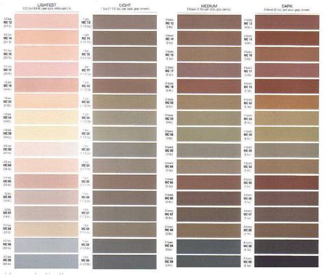 Brick Mortar Color Chart