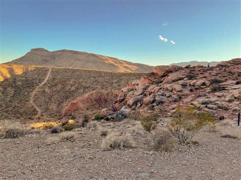 Barren Desert Landscape with a Range of Mountains in the Background and ...