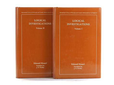 Logical Investigations 2 Volumes Set International Library of ...