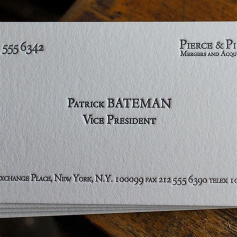 Patrick Bateman Business Card - Etsy