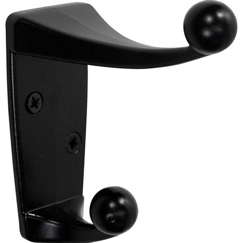 Advantus Double Hook Wall Mount - 2 Hooks - for Multipurpose - Metal - Black - 1 Each