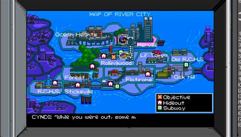 River City Ransom Underground Map - Large World Map