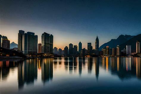 the city skyline at dusk in china. AI-Generated 30102500 Stock Photo at ...