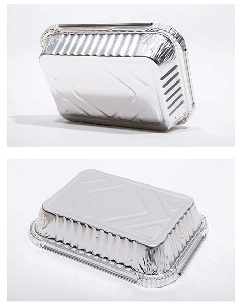 Silver Aluminum Foil Loaf Pans , Disposable Aluminum Baking Pans With Lids