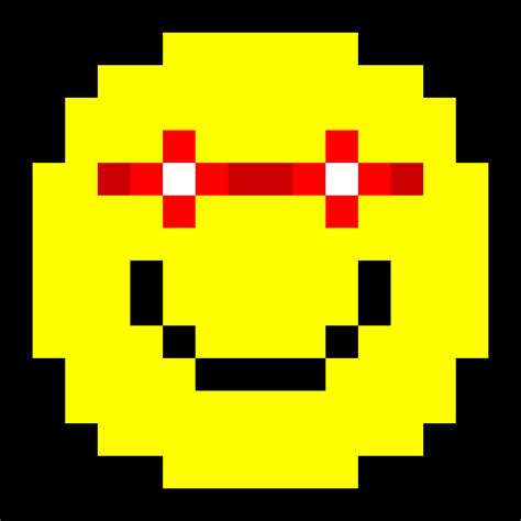 Laser beam eyes emoji pixel art