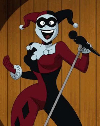 an animated image of a woman dressed as harley