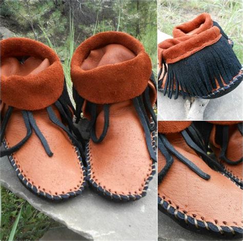 Handmade Fringe Moccasins, Inca Style Mocc, Elk Hide Moccs, Native American, Hand Sewn, Natural ...