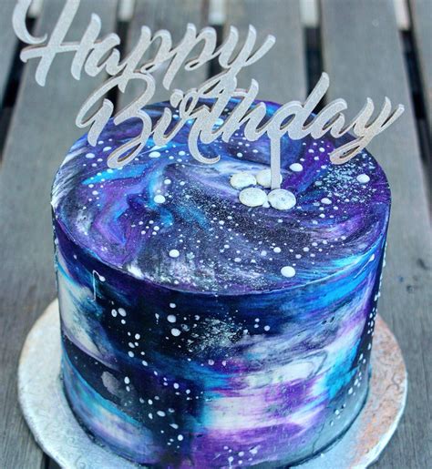 Galaxy Ripple Birthday Cake : Royal Blue Galaxy Cake With Shimmer - Bob ...