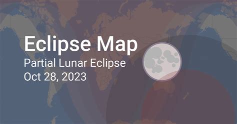 Map of Partial Lunar Eclipse on October 28, 2023