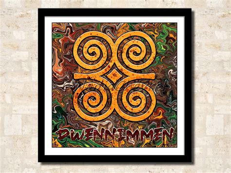 Adinkra wall art Dwennimmen, ancient west Africa symbol for strength ...