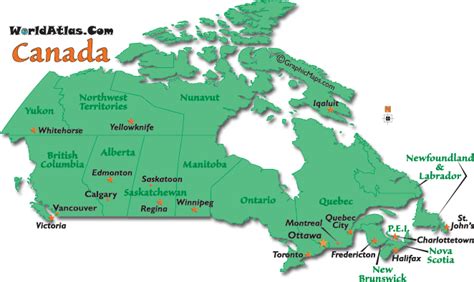 Map Of Us And Canada Cities - Map of world