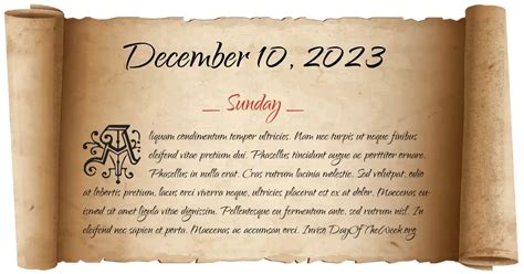 What Day Of The Week Is December 10, 2023?