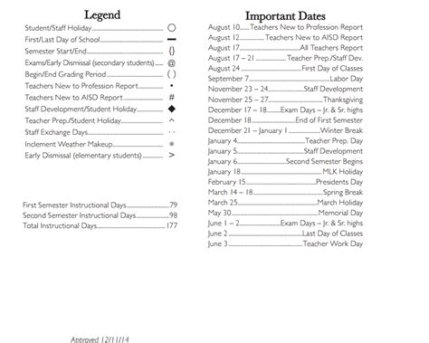 Mary Moore Elementary - School District Instructional Calendar - Arlington Isd - 2015-2016