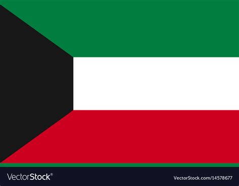 Flag of state of kuwait Royalty Free Vector Image