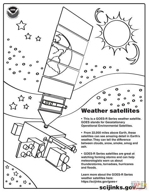 NASA Weather - Satellite coloring page | Free Printable Coloring Pages