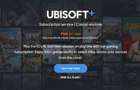 Ubisoft Plus free trial - get access to over 100 games for 7 days