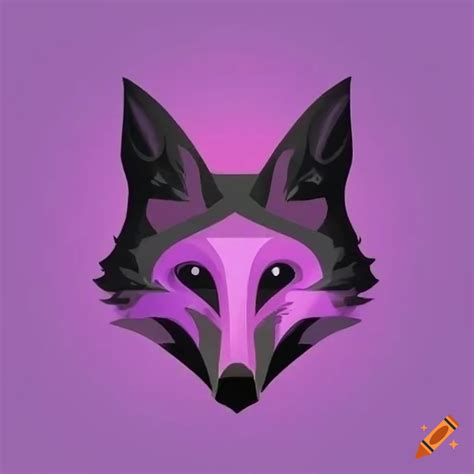 Black and purple fox logo on Craiyon