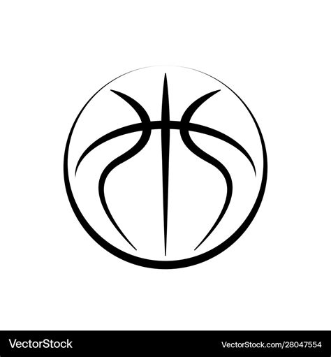 Basketball outline symbol Royalty Free Vector Image