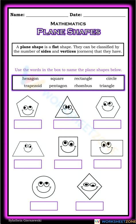 Plane Shapes Worksheet