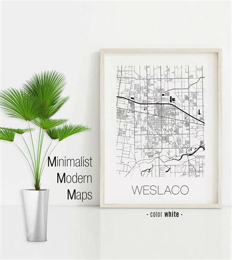 Weslaco Texas Weslaco TX Map Weslaco Map Weslaco Print - Etsy