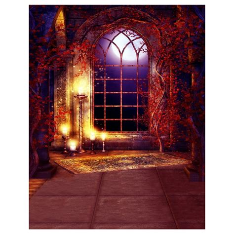 Top Deals Halloween Mysterious Scene Gothic Domed Architecture Arch Window Photography Backdrops ...