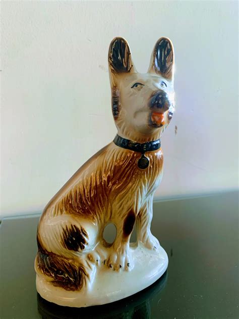 Vintage German Shepherd Figurine 8 Tall X 4 3/4 W Excellent Condition ...