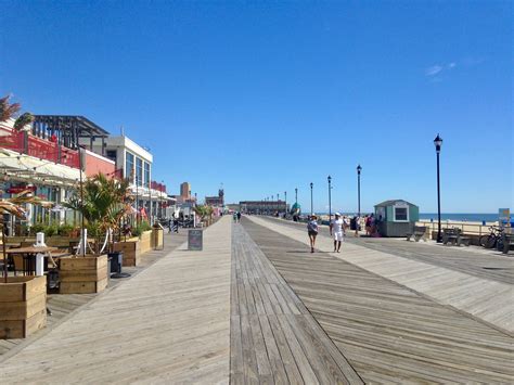 During summer, there is a lot of activity along the beach in Asbury ...