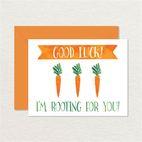 Funny Good Luck Card / Printable Good Luck Card / Vegetables / Carrots A2 / Printable ...