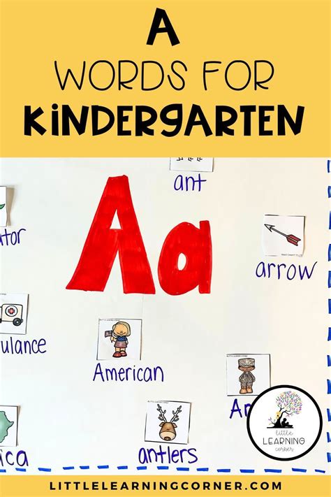 Teaching a words for kindergarten – Artofit