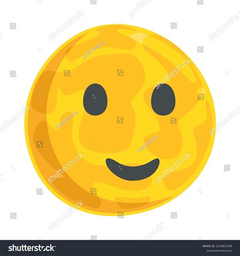 Moonface Sign Emoji Icon Illustration Happy Stock Vector (Royalty Free ...