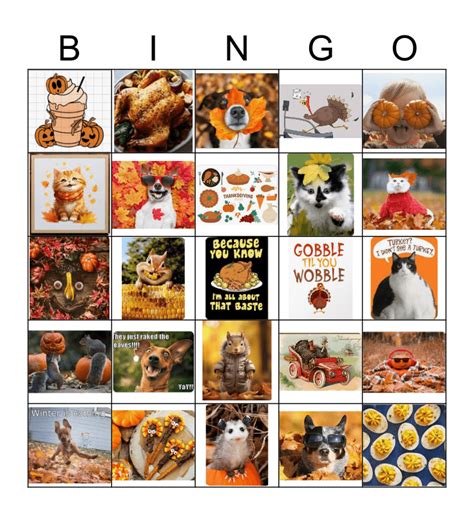 Thanksgiving Bingo Card