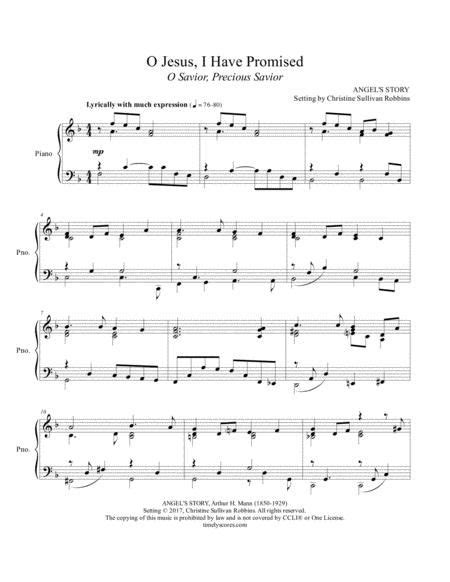 O Jesus, I Have Promised (O Savior, Precious Savior) By Arthur H. Mann - Digital Sheet Music For ...