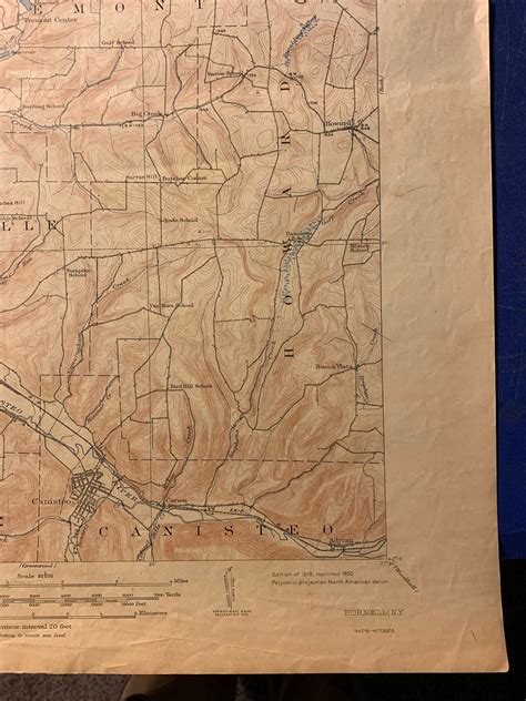 Hornell NY Original 1950 Vintage USGS Topographic Map | Etsy