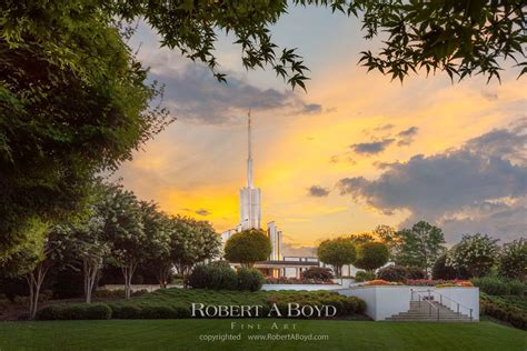 Atlanta Temple Summer Sunset. Robert A. Boyd Fine Art and LDS Temples