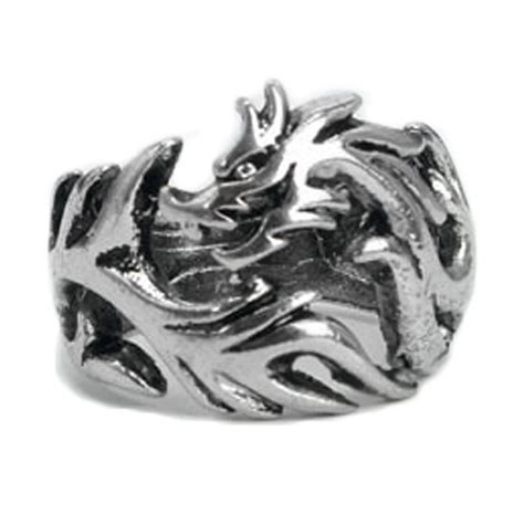 Fashion Jewelry Stainless Steel Solid Inside Dragon Rings Men biker ...